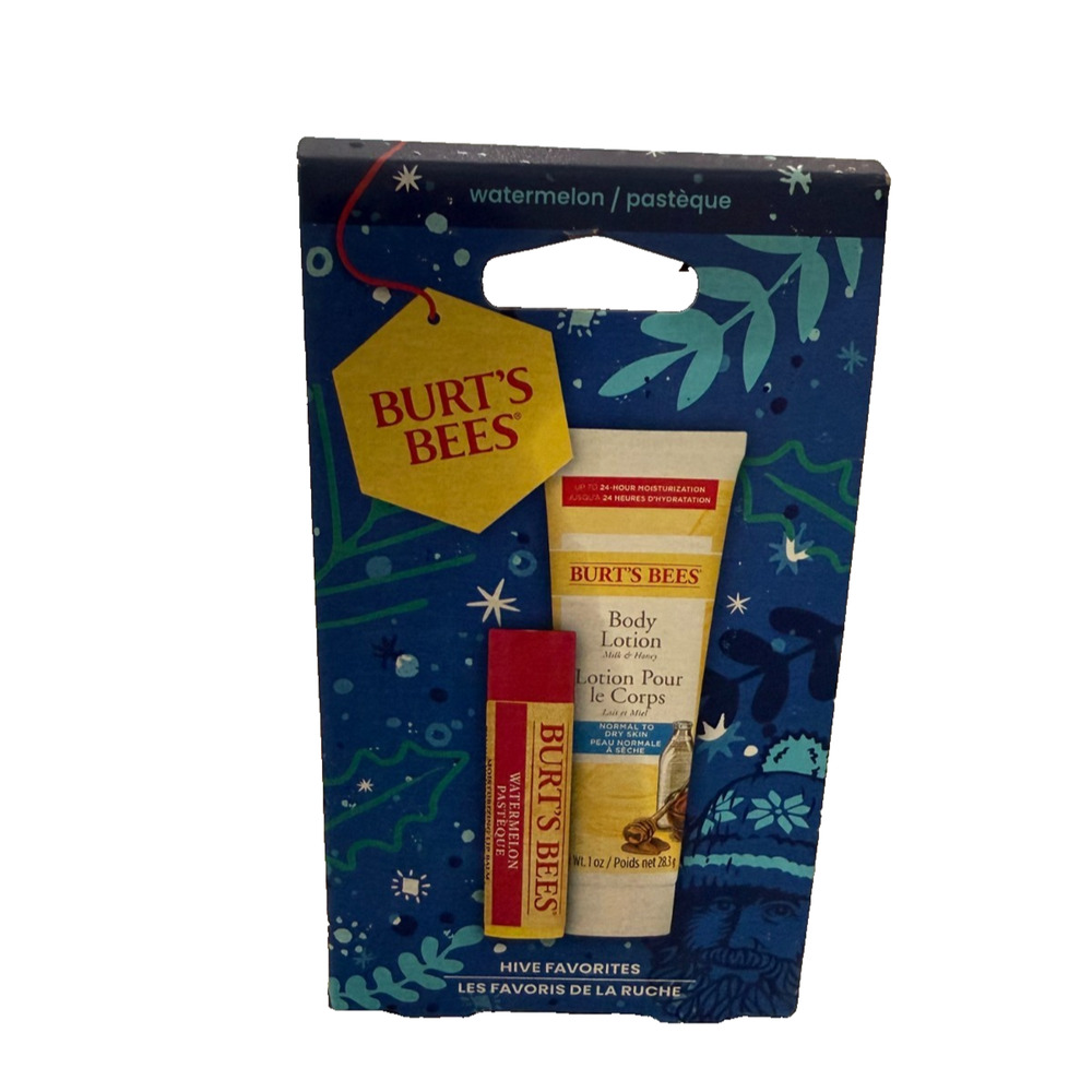 Burt’s Bees Hive Favorites Watermelon Gift Set – Lip Balm & Body Lotion – New